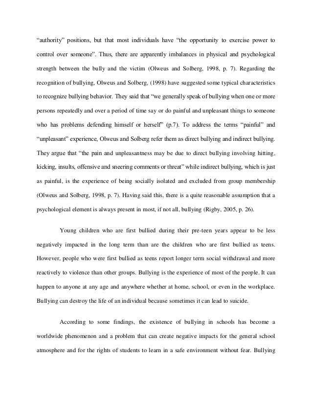 negative effects of bullying essay